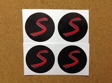 Mini Cooper S Wheel Badge 50mm Stickers Alloy Centre Emblem Black Red