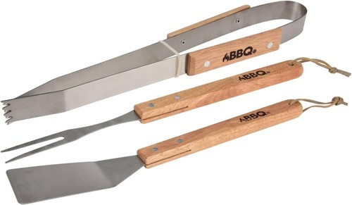 Bbq utensil 3pc set stainless - 3pc,