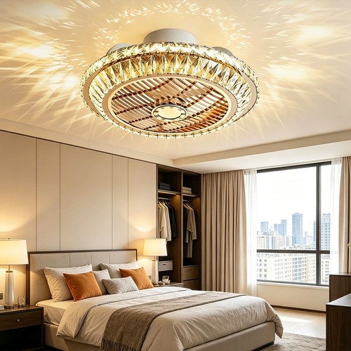 Crystal ceiling fan - crystal, led