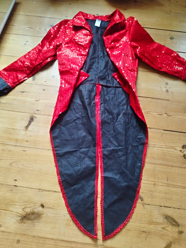 Red sequin showman tailcoat - sequin,