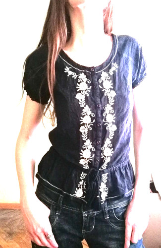 Rare floral embroidered blouse - floral,
