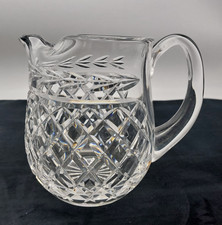 Waterford Crystal Glandore Jug Pitcher With Ice Pinch Spout Laurel & Criss Cross
