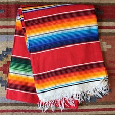 Mexican serape blanket red - mexican,