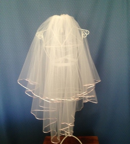 Waist length bridal veil - length,
