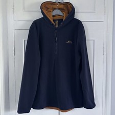 Weird Fish Active 1/4 Zip Fleece Hoodie Pullover Size Medium Mens Navy Pre Loved