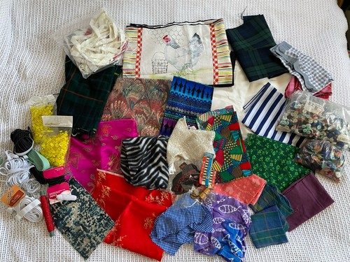 Large bundle vintage fabric - bundle,