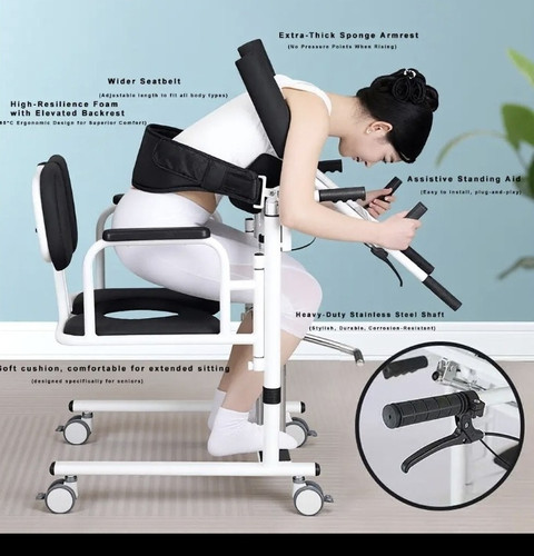 Steel patient transport chair - steel,