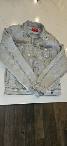 Guess denim jacket distressed - denim,