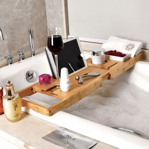 Bamboo adjustable bath tub - adjustable,