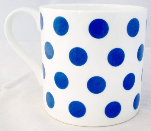 Blue spots mug fine bone - bone, china