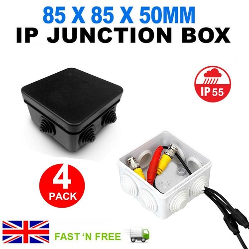Black white ip55 junction - black,