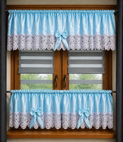 Blue kitchen curtain - blue,