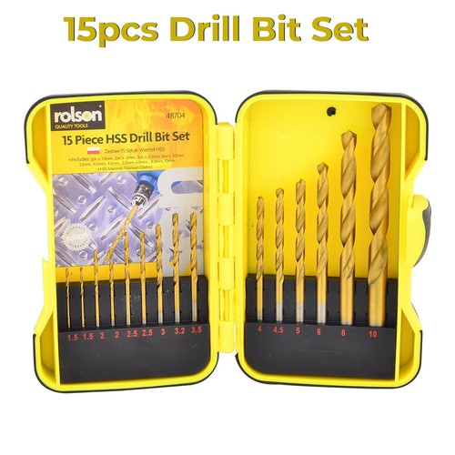 15pcs twist drill bits hss - bits,