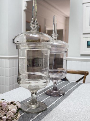 Pair large glass - of, apothecary
