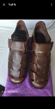 Saxon Man Sandal Size 8 Brown Leather