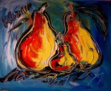 PEARS painting Abstract Modern Art  Contemporary  WALL DECOR Y5FEWF