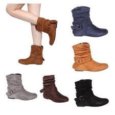 LADIES WOMENS FLAT ANKLE BOOTS