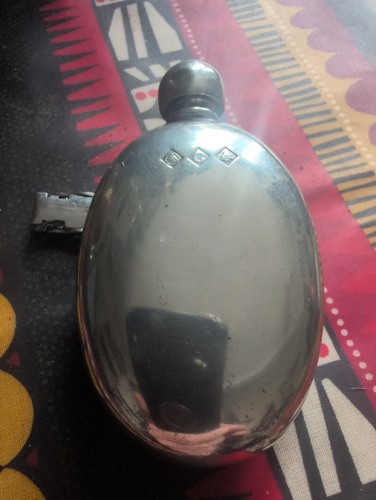 Vintage polished pewter - pewter, hip