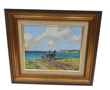 Alan King Oil Painting 'Start of the Ploughing' Framed 1999 Used