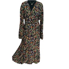 B.Young midi/maxi Dress Black Floral size 42Uk 14 