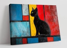 BLACK CAT IN CUBIST OIL