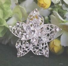 1.85" SILVER  WHITE DIAMANTE