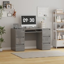 Desk w/ 6 Drawers High Gloss