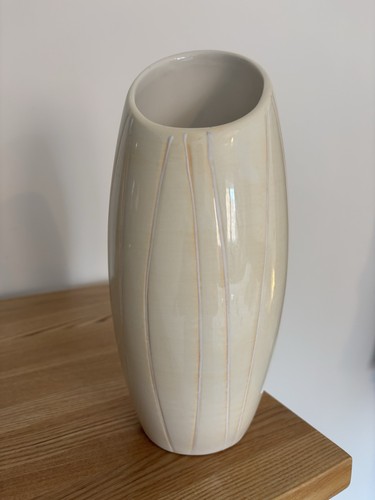 Oval ceramic vase cream - vase, &