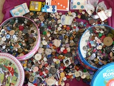 Around 5kg of Vintage buttons Job Lot, All Colours, Shapes & Sizes.