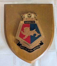 HMS Yarmouth Royal Navy Ships Crest Plaque Wood Shield 18x15cm Type 12 Frigate