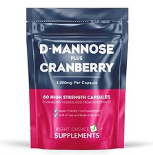 D Mannose + Cranberry | Support Urinary Tract Health Cystitis Relief UTI Bladder