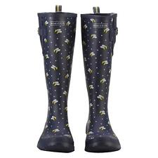 Ladies Wellies Briers Long Wellington Boots Waterproof Garden Shoes Navy Bees