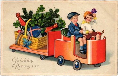 Cpa boy driving cart artist - boy,