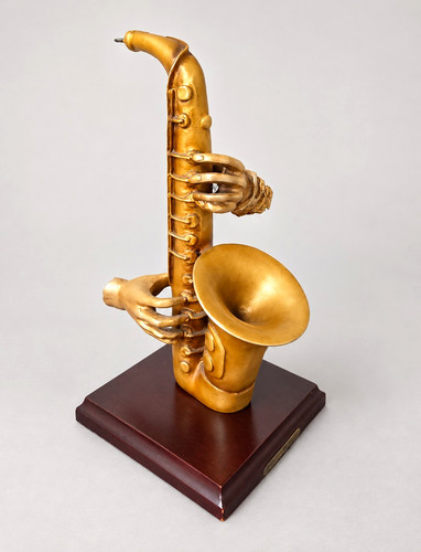 Gold saxophone musician - saxophone,