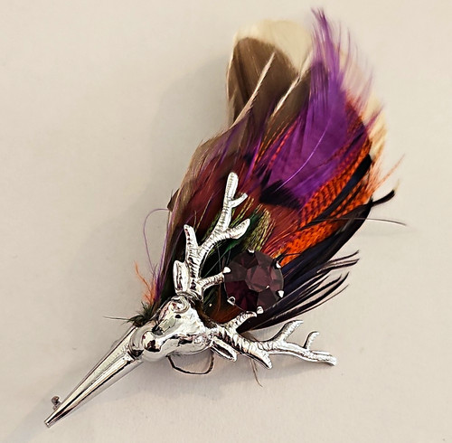 Vintage style stag head - stag, brooch