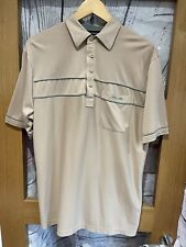 Tom Hagan Medium Beige Mint Green Retro Diamond Polo Golf Collar Pocket Shirt