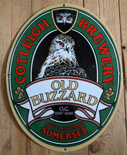 OLD BUZZARD ENAMEL SIGN - COTLEIGH SOMERSET BREWERY  Pub Bar Vintage Advertising