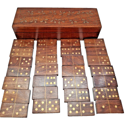 Vintage wooden domino set with - domino,
