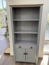 Next Bookcase and Cabinet with draw in Grey with wooden top 