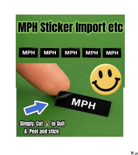 White black mph sticker - white, on