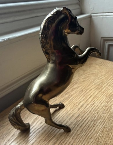 Brass rearing horse statue - rearing,