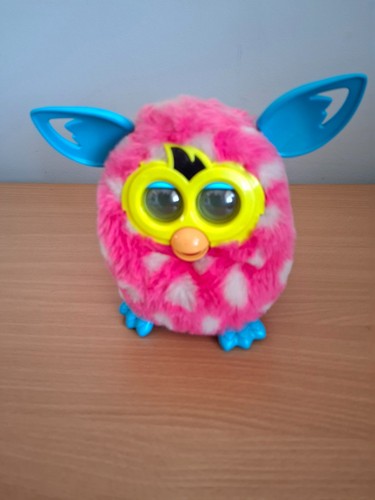 Furby boom pink white polka - white,