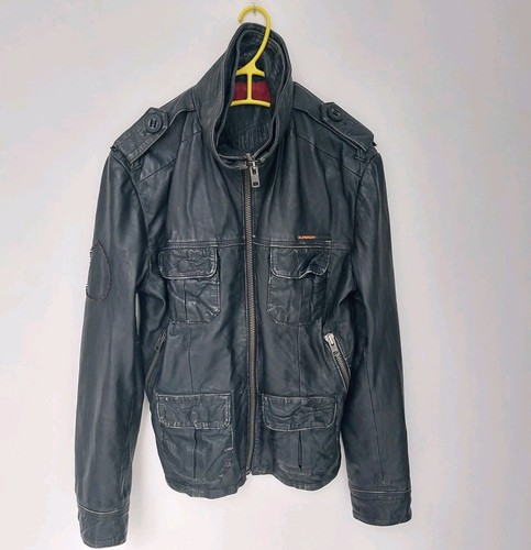 Superdry mens leather full zip - mens,