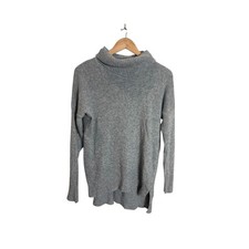 Bartolini Made in Italy Gray Wool Cashmere Blend Turtleneck Sweater Large Luxury