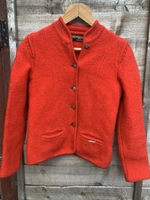 Vintage Geiger Tirol Austria Boiled Wool Red Fitted Jacket Size S