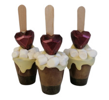 Set of 3 Handmade Belgian Hot Chocolate Stirrers Spoons Sticks with Heard