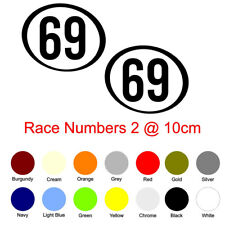 Race Number 10cm Vinyl Stickers Scooter Leg Shield Motorcross Bike Racing Decal