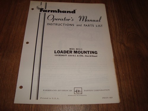 Farmhand model m414 loader - m414-a,