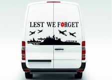 Lest We Forget Ships Soldier Plane Remembrance Day Poppy Decal Vinyl Car Van