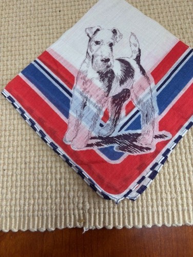 Vintage handkerchief airedale - vintage,